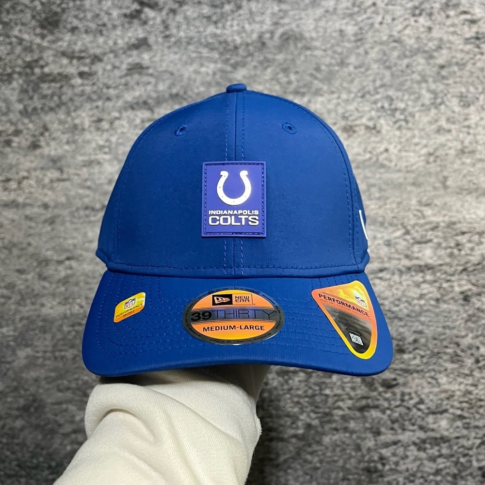 NWT New Era 39Thirty Indianapolis Colts 2025 Sideline Flex Hat Blue Cap M/L